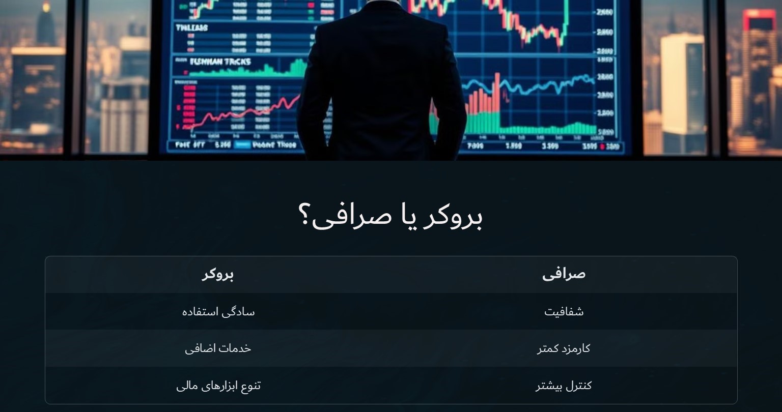 مقایسه بروکر با صرافی