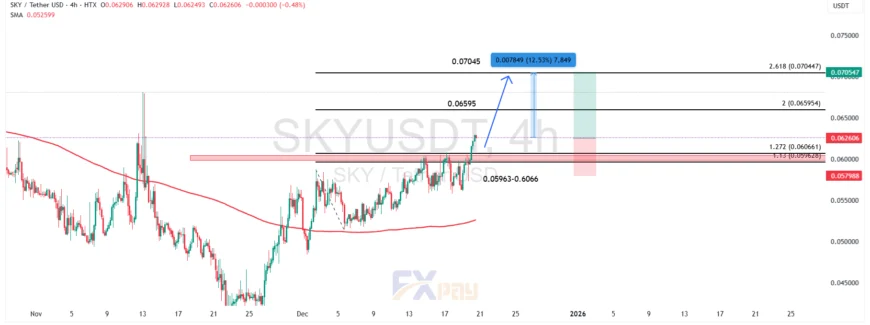 نمودار SKYUSDT در تایم فریم چهار ساعته