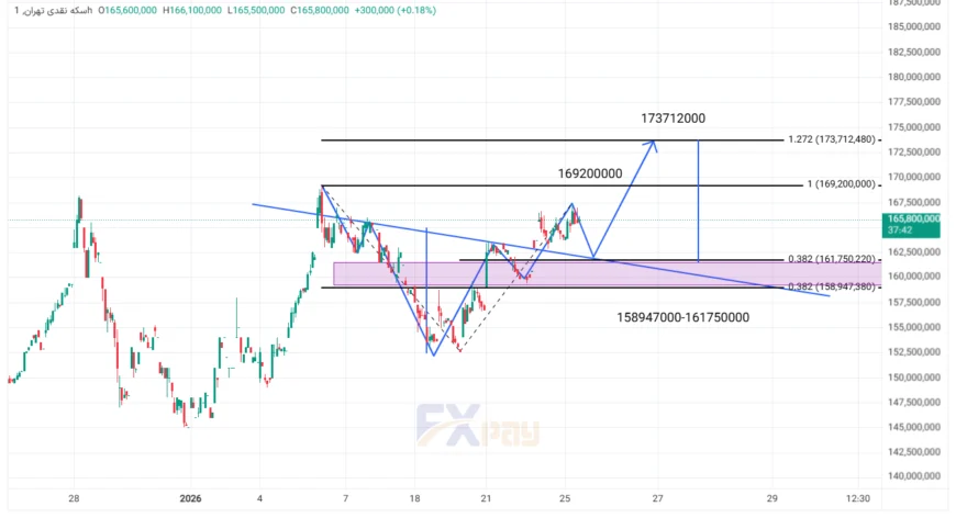 نمودار سکه تمام در تایم فریم یک ساعته 
