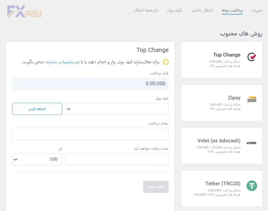 لیست روشهای محبوب برداشت وجه از لایت فایننس همراه با حداقل مبلغ و کارمزد