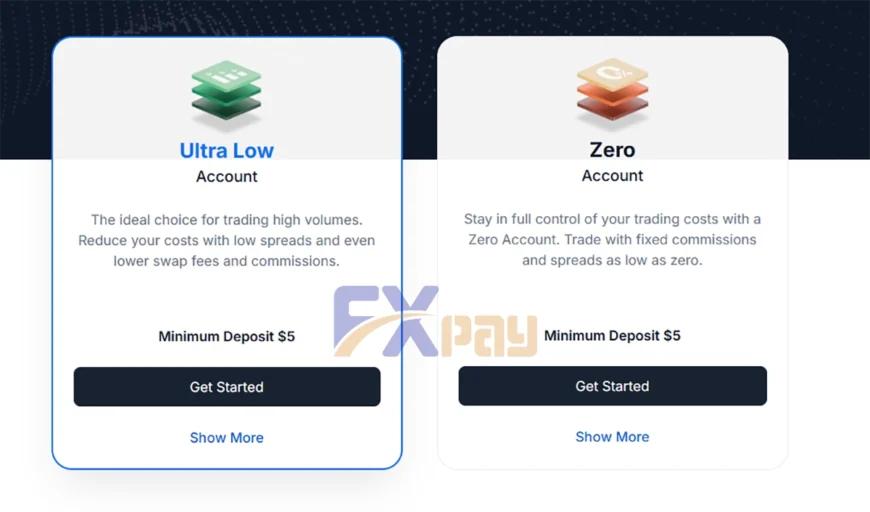 اینفوگرافیک مقایسه حسابهای حرفهای بروکر XM؛ بررسی تفاوت حساب Ultra Low (بدون کمیسیون با اسپرد پایین) و حساب XM Zero (اسپرد صفر با کمیسیون ثابت) برای انتخاب بهترین گزینه معاملاتی.