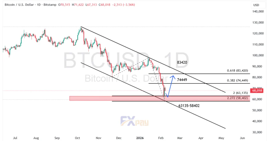 نمودار بیت&zwnj;کوین (BTCUSDT) در تایم فریم روزانه&nbsp;