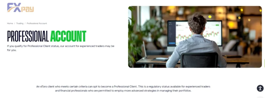 ویژگیهای اکانت حرفهای (Professional Account) در بروکر eToro برای معاملهگران باسابقه.